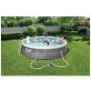 BestWay 15' x 42' Swimming Pool Set Round Rattan Print 57372 by ManoMano on Pools Geek